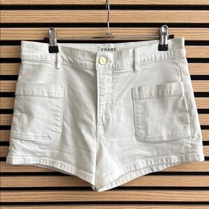 Frame Denim White Jean Shorts High-Waisted